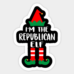 I'm The Republican Elf Family Matching Group Christmas Costume Pajama Funny Gift Sticker